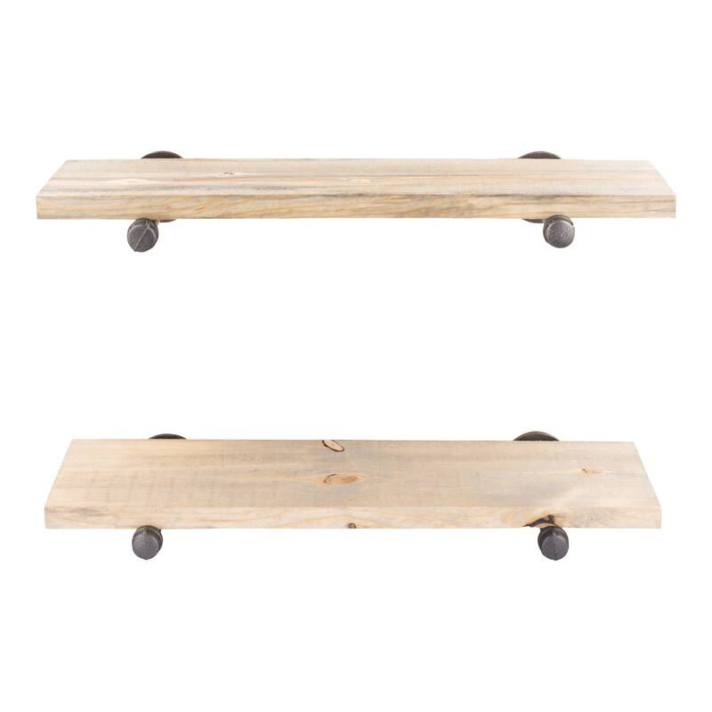 Restore Wood 24 in. Wall Shelf Straight Steel Pipe Brackets, Set of 2