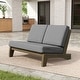 preview thumbnail 50 of 130, Outdoor Teak Patio Furniture 2 Club Chairs Loveseat Table Loveseat - Grey/Separate Cuishion