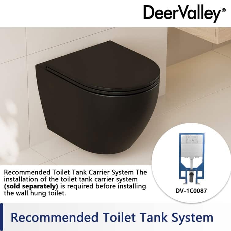 DeerValley Liberty 1.59 GPF Wall Hung Elongated Toilets Included Seat