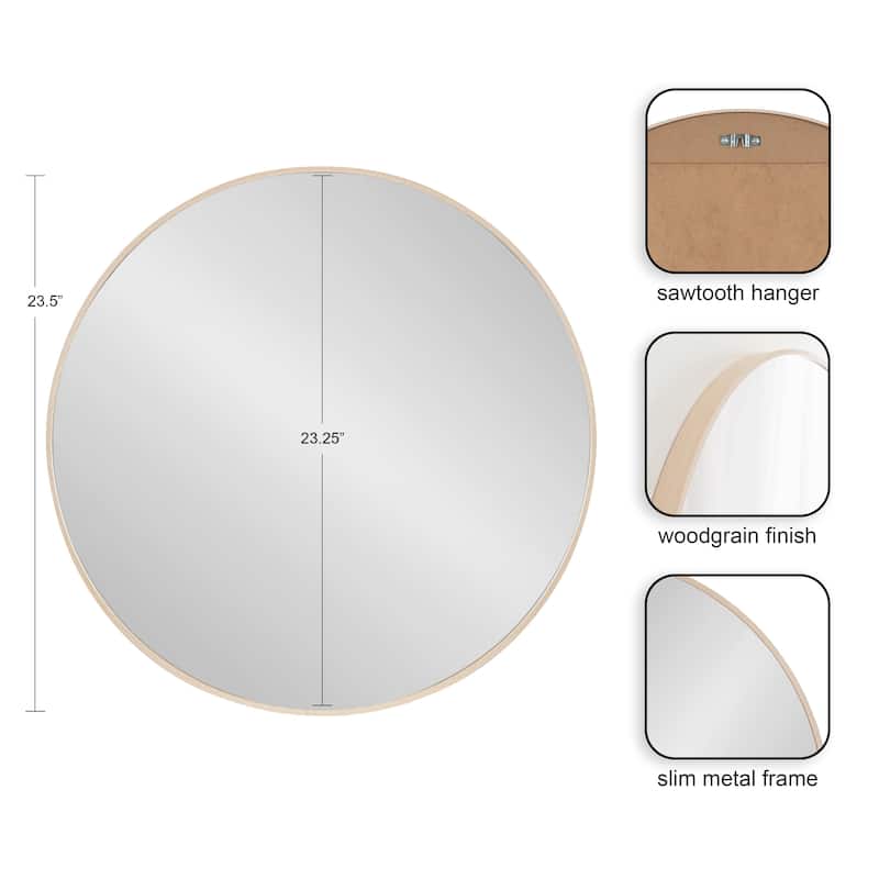 Kate and Laurel Zayda Metal Round Mirror