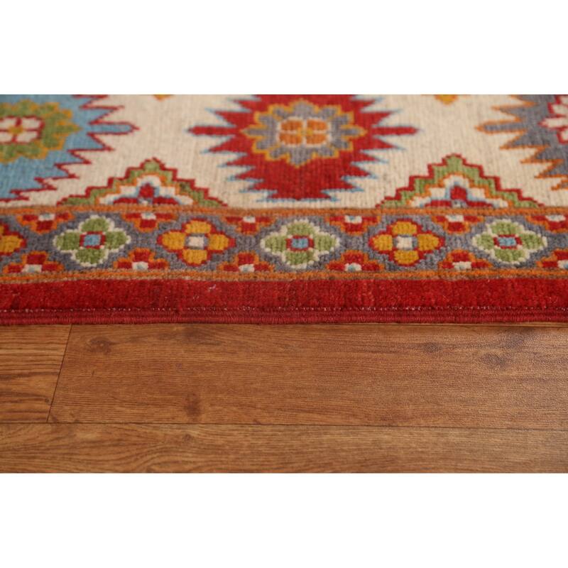 Geometric Traditional Kazak Oriental Area Rug Hand-knotted Wool Carpet - 6'7" x 10'0"