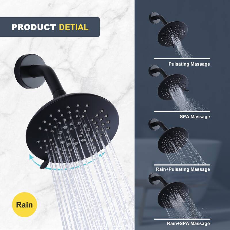 WOWOW Single-Handle 5-Spary Round Shower Faucet with Tub Spout