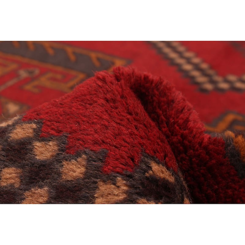 ECARPETGALLERY Hand-knotted Baluch Red Wool Rug - 3'9 x 6'3