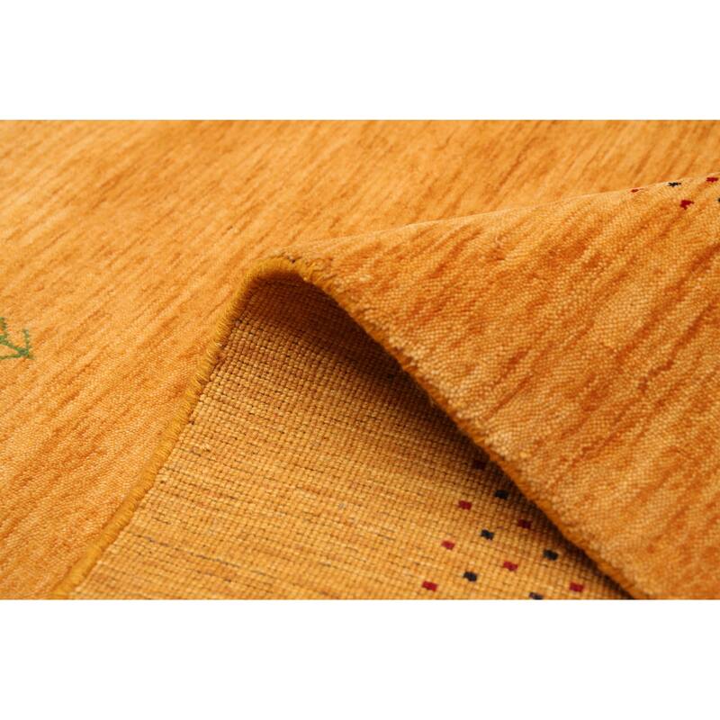 ECARPETGALLERY Hand Loomed Kashkuli Gabbeh Light Orange Wool Rug - 5'0 x 8'2