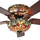 preview thumbnail 7 of 13, River of Goods Tiffany-Style Stained Glass Halston Ceiling Fan - Spice - 52"L x 52"W x 19"H - 52"L x 52"W x 19"H