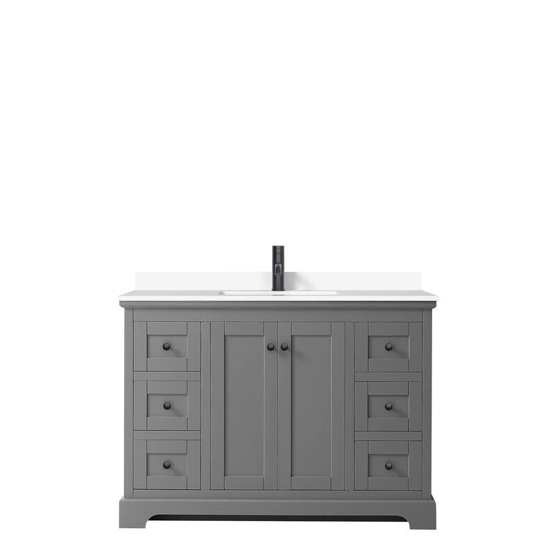Avery 48 Inch Single Vanity, Cultured Marble Top