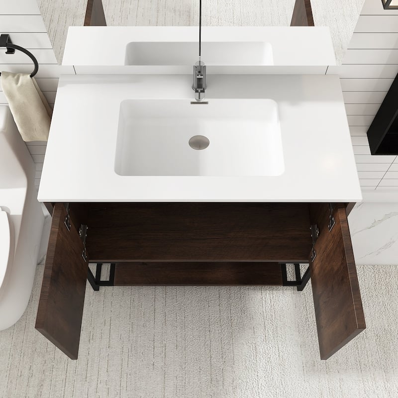 36-inch Freestanding Bath Vanity with Cultured Mable Top
