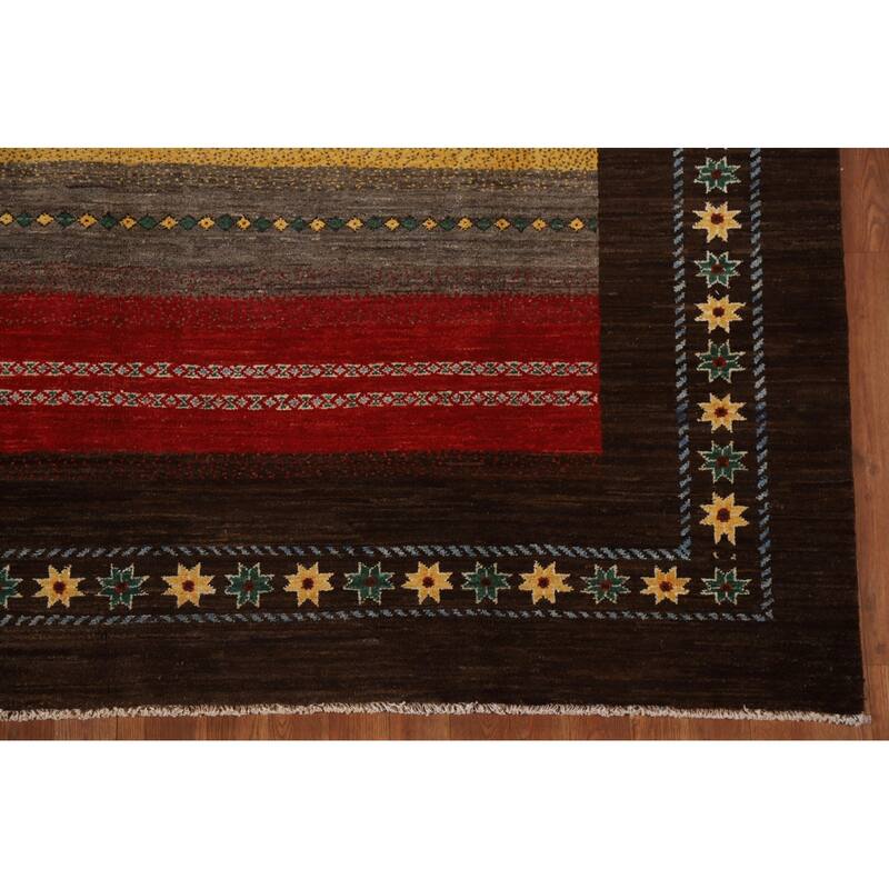 Gabbeh Kashkoli Oriental Area Rug Hand-knotted Wool Carpet - 6'5" x 8'3"