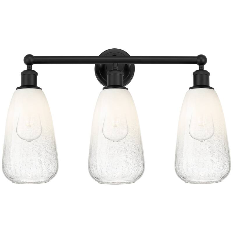 Innovations Lighting Endless Possibilities Edison - Brookhaven Almond - 3 Light 24" Bath Vanity Light - Matte Black/Opal