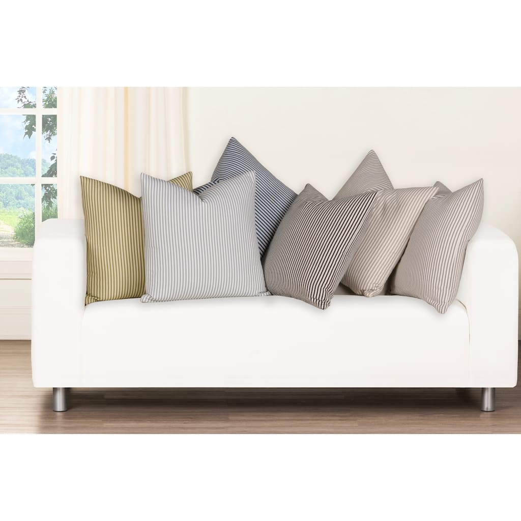Magnolia Polo Stripe Washed Cotton Accent Pillow