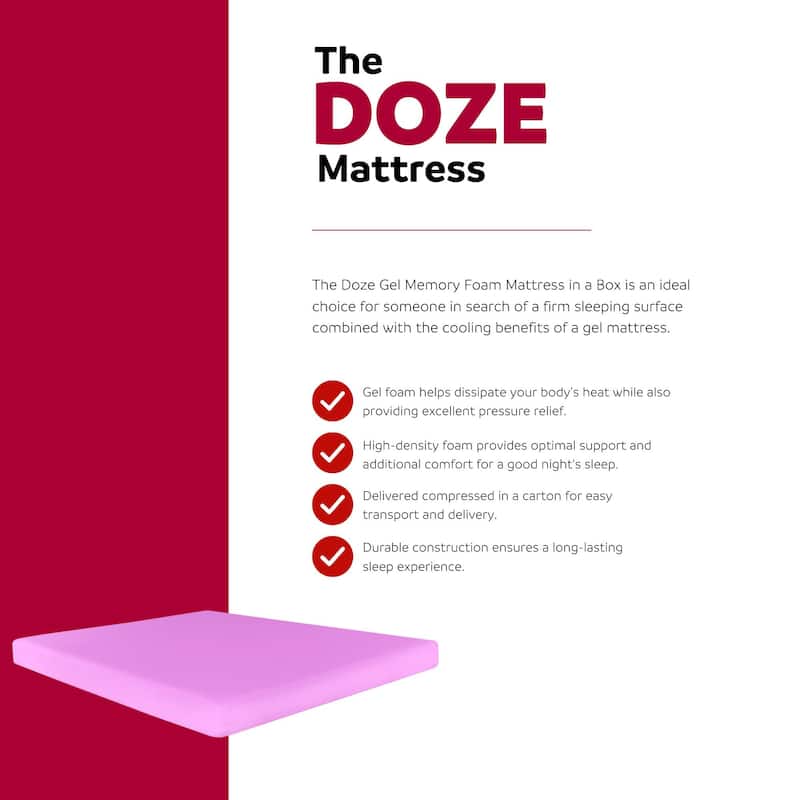 Doze 6 in. Firm Gel Memory Foam Bed in a Box Mattress with Aloe Vera Cover