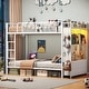preview thumbnail 12 of 16, Metal Bunk Bed Twin Over Twin with Hall Tree 4 Storage Drawers