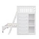 preview thumbnail 9 of 10, Wooden Twin Over Full Bunk Bed With Six Drawers And Flexible Shelves,Bottom Bed With Wheels