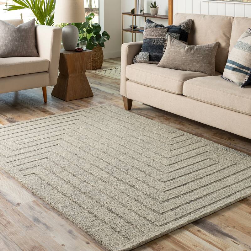 Livabliss Ido Modern Abstract Area Rug - Medium Grey - 8' x 10'