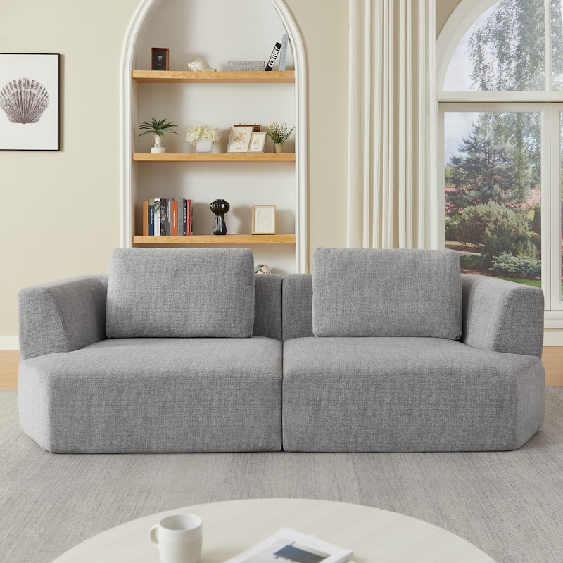 Roomfitters Oversized 3-Seater Sofa with Soft Chenille Upholstery, No Assembly Space-Saving Design for Living Room or Apartment