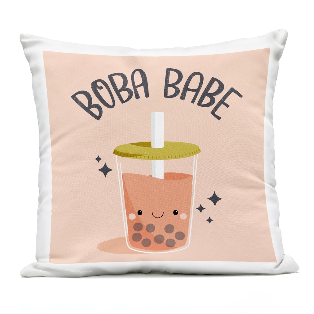 Stupell Boba Babe Bubble Tea Printed Outdoor Throw Pillow Design by Sarah Hickman