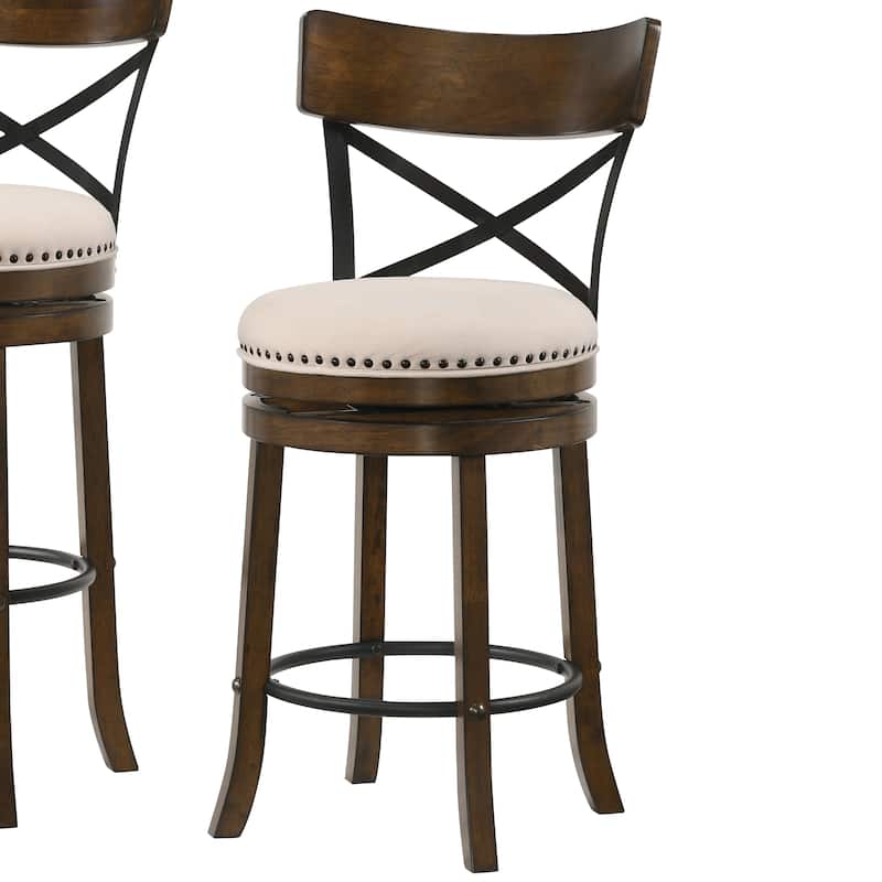 Heidi Modern Farmhouse Swivel Barstools (Set of 2) by Furniture of America