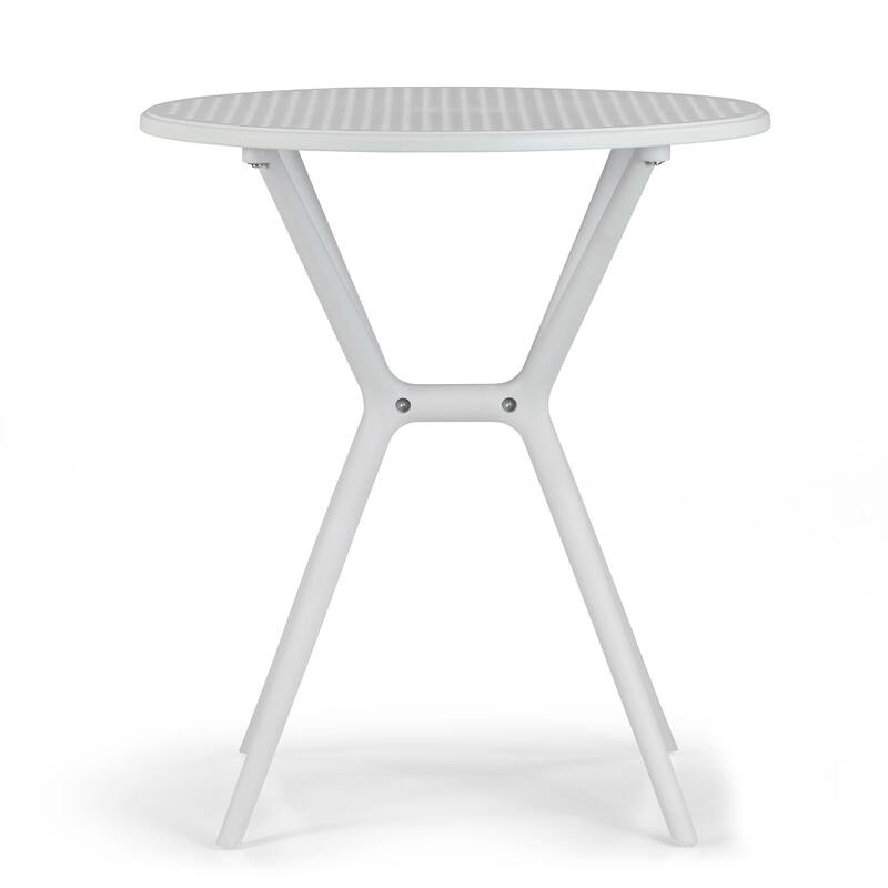 Bates White Plastic Round Dining Table