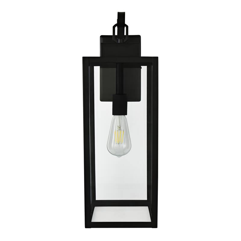2 Pack 1-Light Matte Black Outdoor Wall Light - 7"x8.81"x22.5"