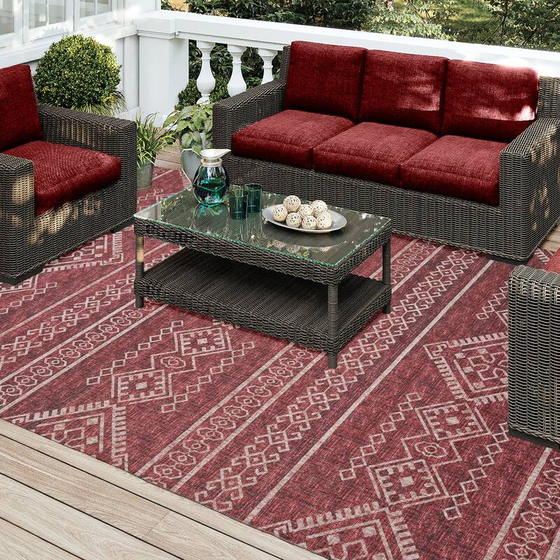 Indoor/ Outdoor Yuma Boho Washable Rug - 10' x 14' - Canyon