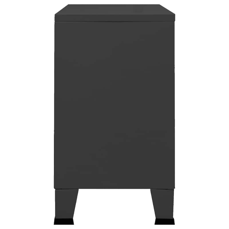 vidaXL Sideboard Industrial Storage Cabinet for Living Room Metal and Glass - 41.3" x 13.8" x 24.4"