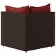 preview thumbnail 53 of 100, vidaXL Patio Corner Sofa with Cushions Black/Brown/Gray Poly Rattan