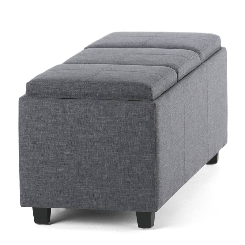 Modern Storage Ottoman for Living Room - Dark Gray