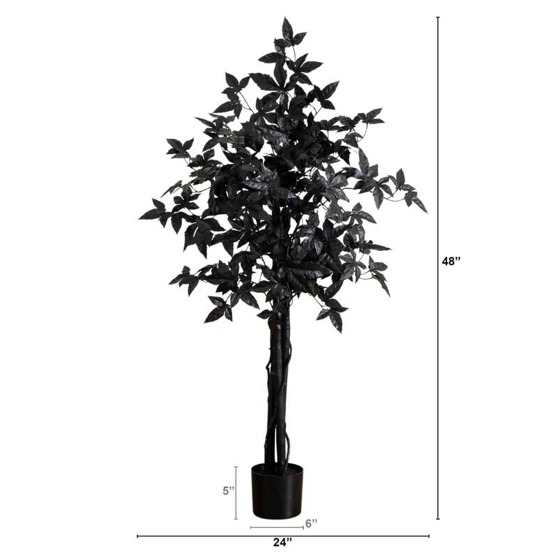 Halloween Maple Artificial Potted Tree - 4' - Unlit
