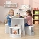 preview thumbnail 5 of 8, Gymax 5-PC Kids Table & Chair Set w/Writable Blackboard&Storage Stools