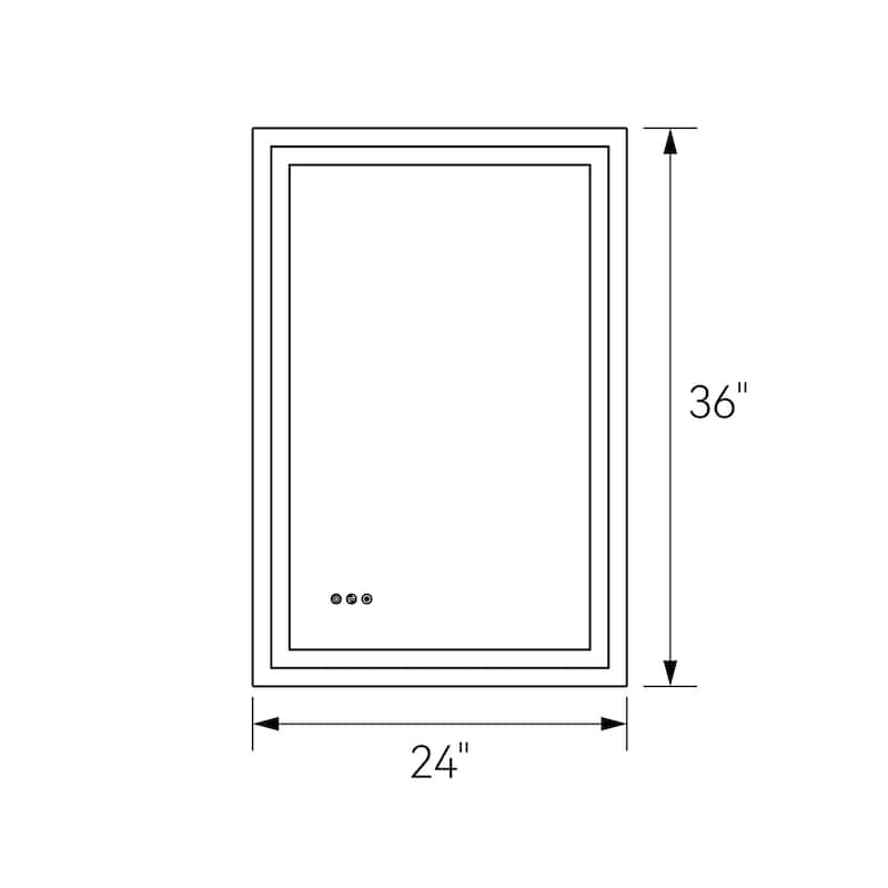 Topcraft LED Aluminum Framed Wall Mounted Bathroom Mirror
