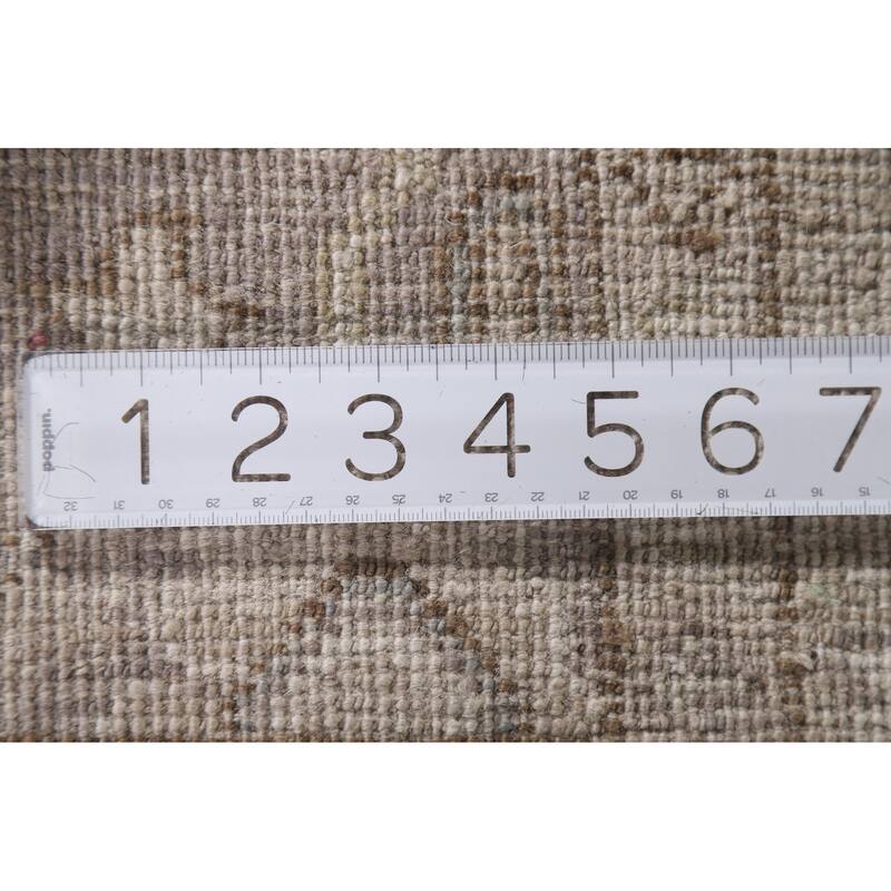 Hand Knotted Oriental 100% Wool Carpet Transitional All-Over Brown Oushak Area Rug - 6' 6'' X 4' 0''