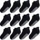 preview thumbnail 1 of 4, CozyWay CozyWay Ankle Style Socks with Grippers, 12 Pack, Solid Black, 1-3 Years, Unisex