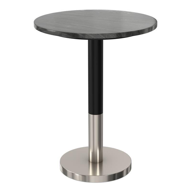 WYNDENHALL Ryan 16" Wide Modern Side Table in Genuine Marble and Iron - 15.7" d x 15.7" w x 21" h