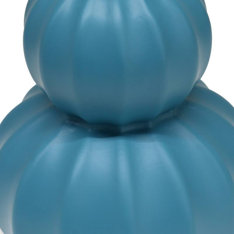 Stacked Double Gourd Ceramic Table Lamp with Tapered Shade - 12.5" - Teal Blue