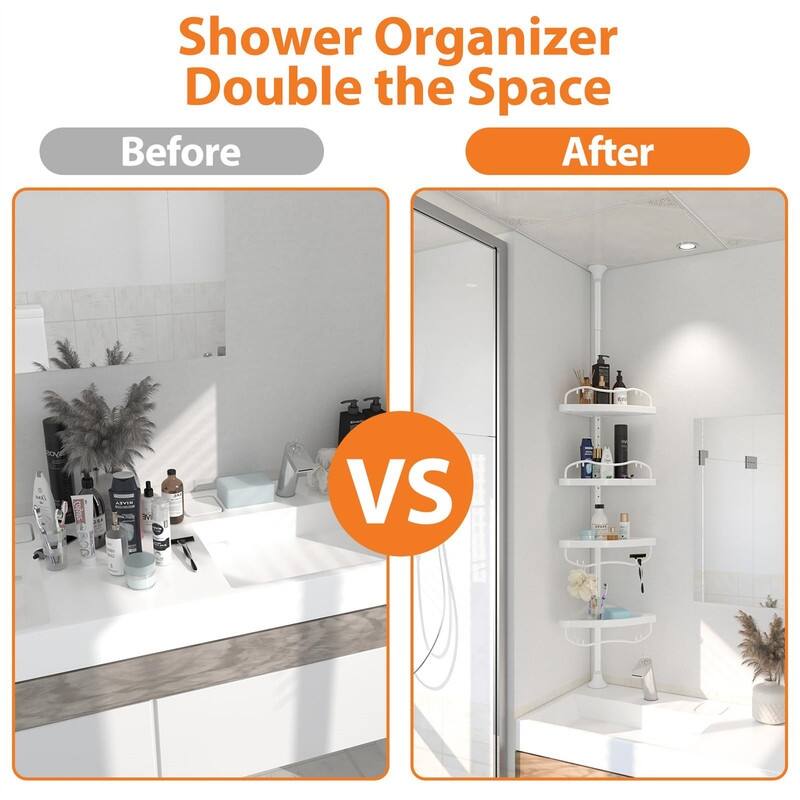 Shower Organizer Caddy - 7.9"D x12.6"W x 125"H