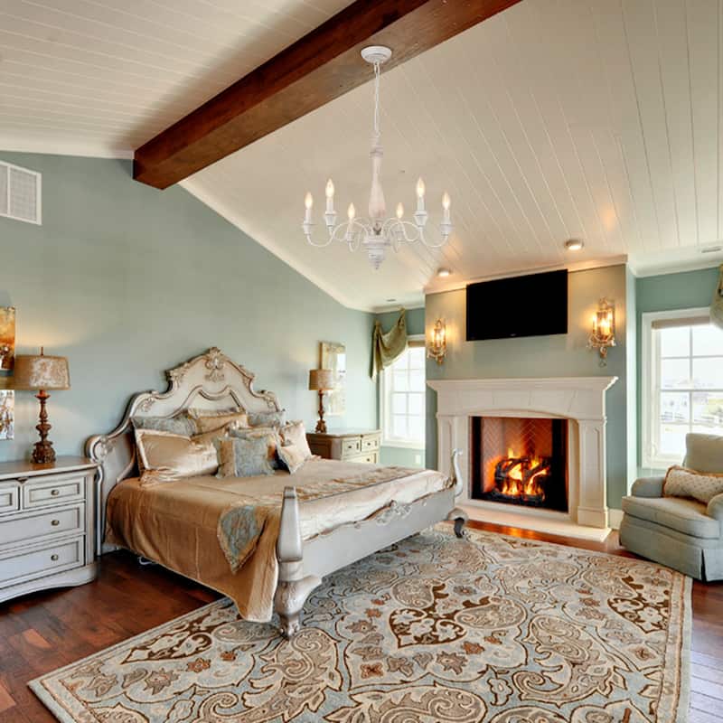 6-Light Farmhouse Branches Chandelier for Bedroom Study Dining Room