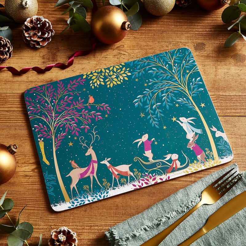 Pimpernel Set of 4 Sara Miller Woodland Tales Placemats - 12 x 9 inches