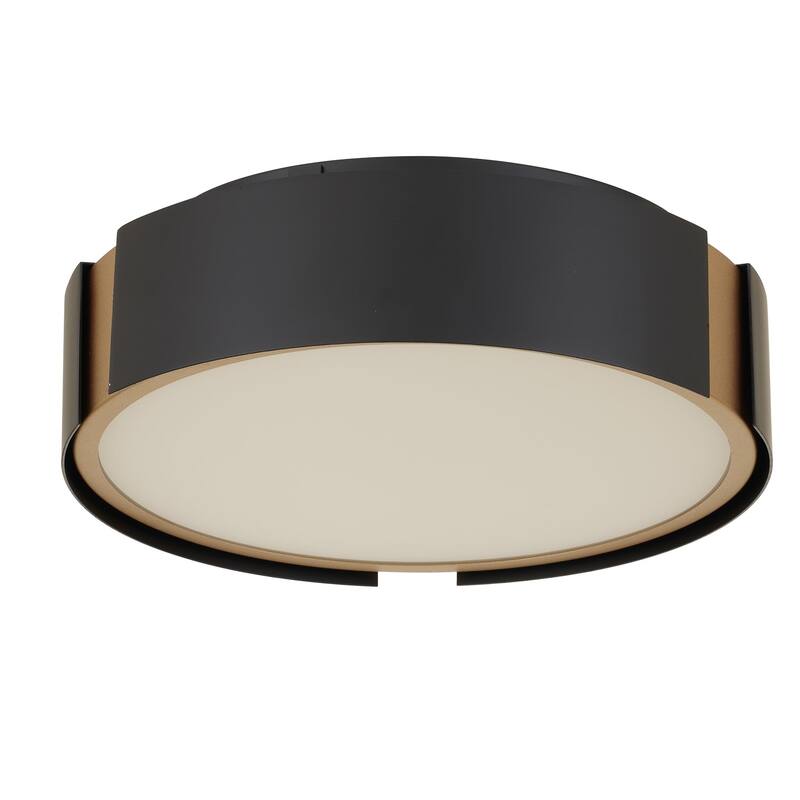 Ember 10" Matte Black Brass LED Flush Mount Ceiling Light