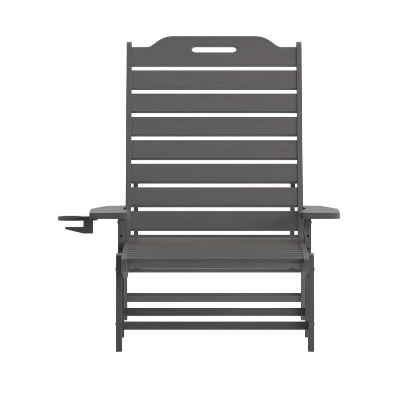 Set of 2 Outdoor Adjustable Lounge Chairs with Cupholders