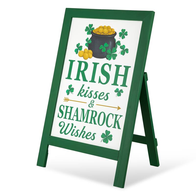 Glitzhome 24"H St. Patrick's Wooden Porch Sign Wall Decor
