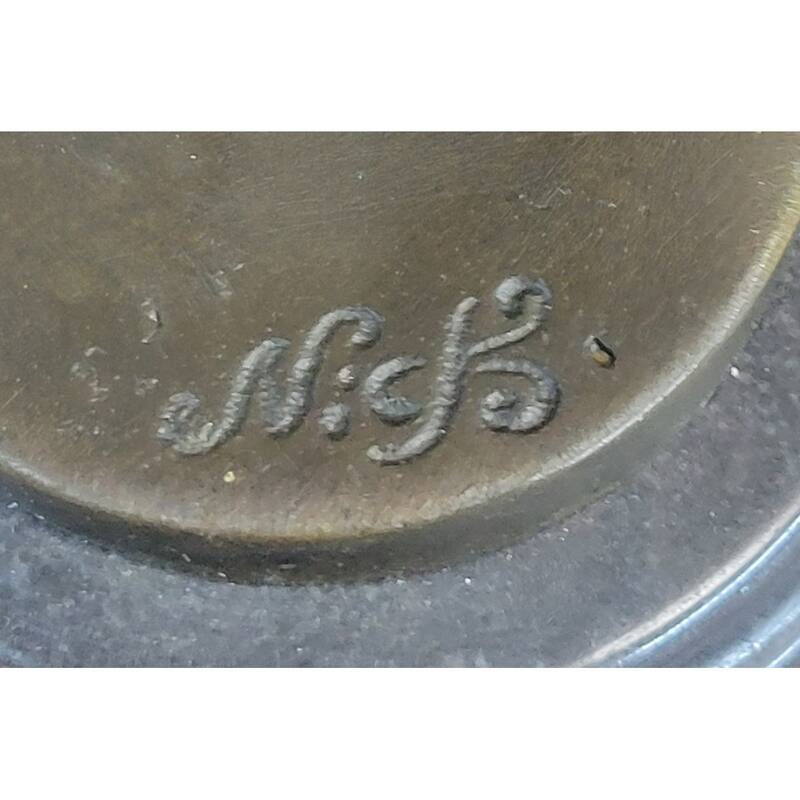 Russian Tambourine Dancer Bronze Metal Resin Head Sculpture Statue Marble Base