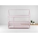 preview thumbnail 9 of 36, Twin / Full Size Wooden House Bed with Fence and Roof bed Frame, Montessori Style Floor Bed for Kids