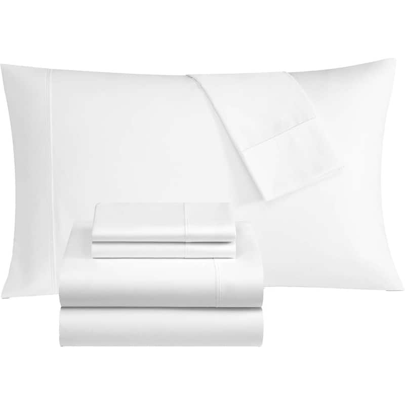 Thomasville 1500 Thread Count White 6 Piece Premium Cotton Rich Sateen Sheet Set