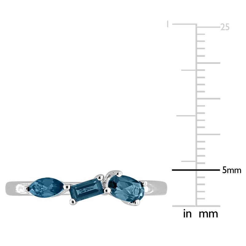 Miadora Multi-Gem Three Stone Ring Sterling Silver