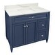 preview thumbnail 6 of 109, Vail 37" Bathroom Vanity with Cultured Marble Top Sink w/ Backsplash in White with White Basin