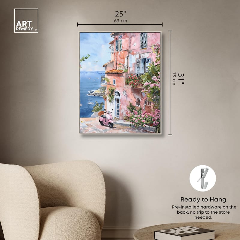 Lush Coastal Villa II Canvas by Art Remedy