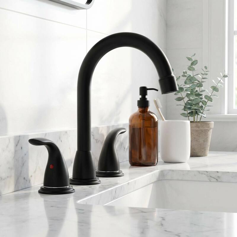WOWOW 8 in. Widespread Double Handle Bathroom Faucet