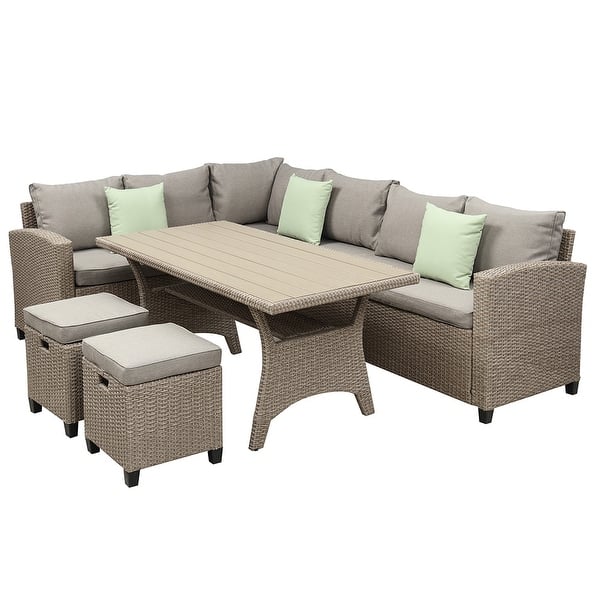 Shop Superbrite 5 Piece Outdoor Conversation Set Wicker Sectional