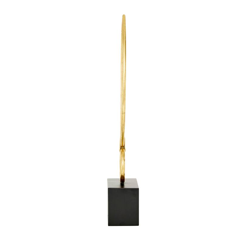 CosmoLiving by Cosmopolitan Gold Metal Abstract Decorative Sculpture with Black Base - 8 x 4 x 24