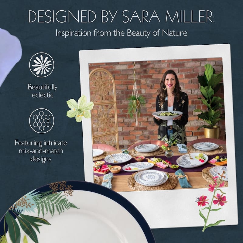 Portmeirion Set of 4 Sara Miller London Parrot Melamine Plates